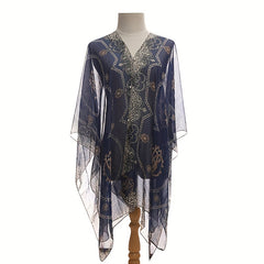 Letter Chain Stripe Shawl Lightweight Sunscreen Large Shawl