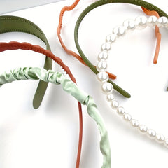 6pcs Wide Brim Head Hoop Set with Faux Pearl Decor Hair Band