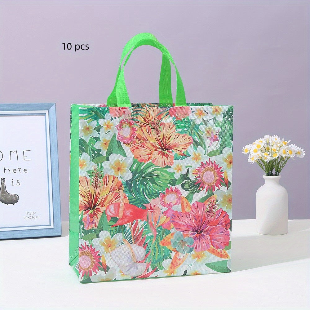 Flower Pattern Gift Bag Non woven Shopping Storage Handbag