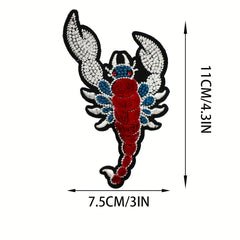 Scorpion Iron on Embroidery for DIY Clothing Cases Hats Bags Paintings