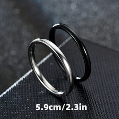2 Stylish 2mm Stainless Steel Rings for Men and Women