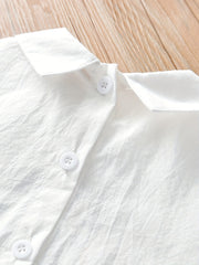 Girls' Kitty Embroidered Cotton Shirt Dress