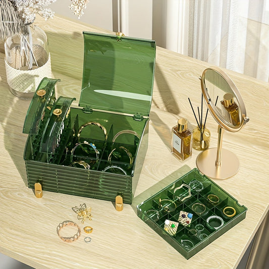 Clear Jewelry Box Case Bracelets Rings Earring Organizer Box