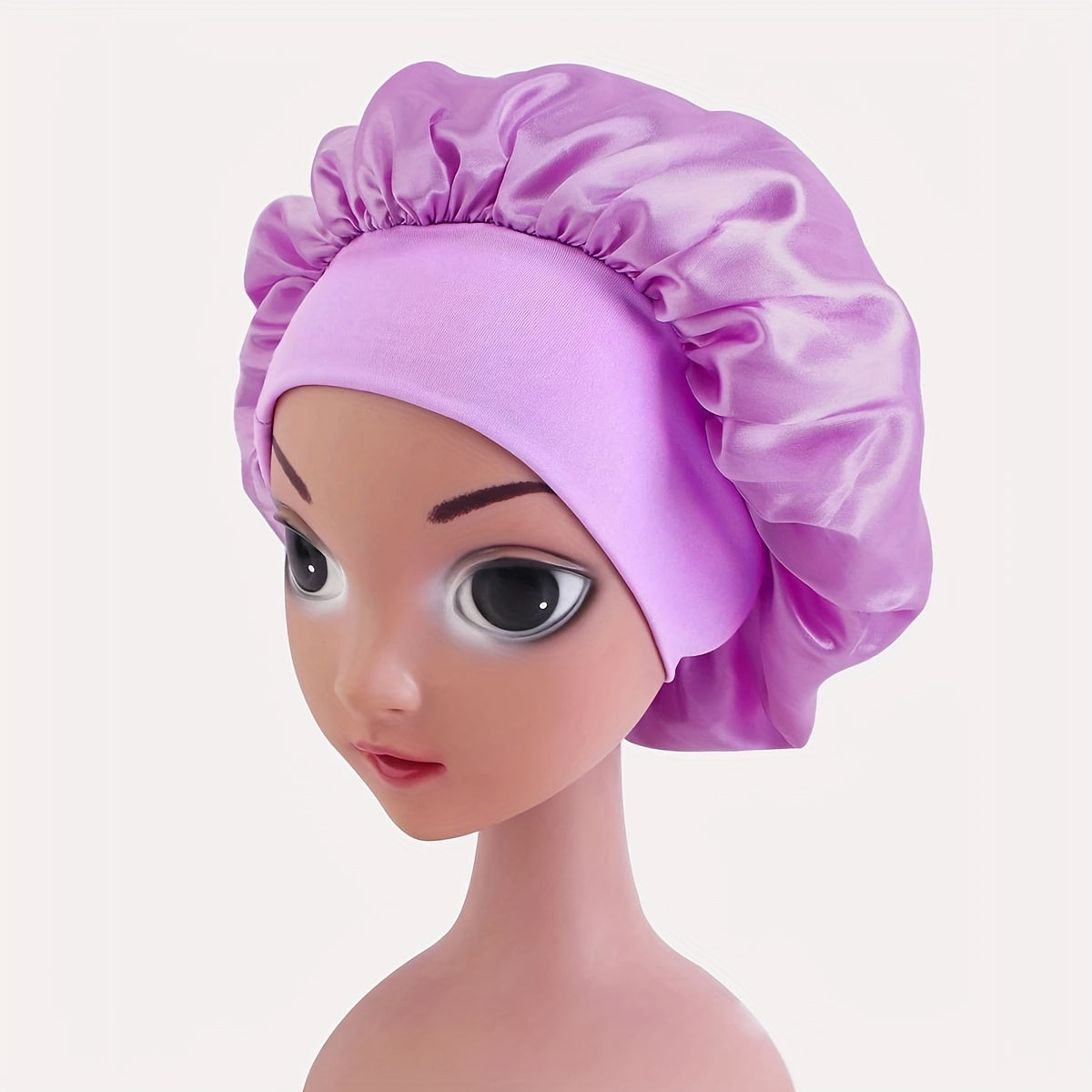 Silky Satin Bonnet Wide Brim Cap for Girls