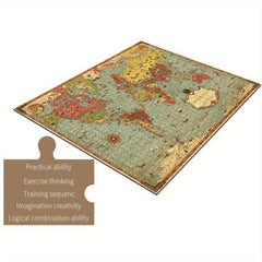 1000pcs Jigsaw Puzzle Retro World Map Wooden Crafts 19.25 x 26.75 inches