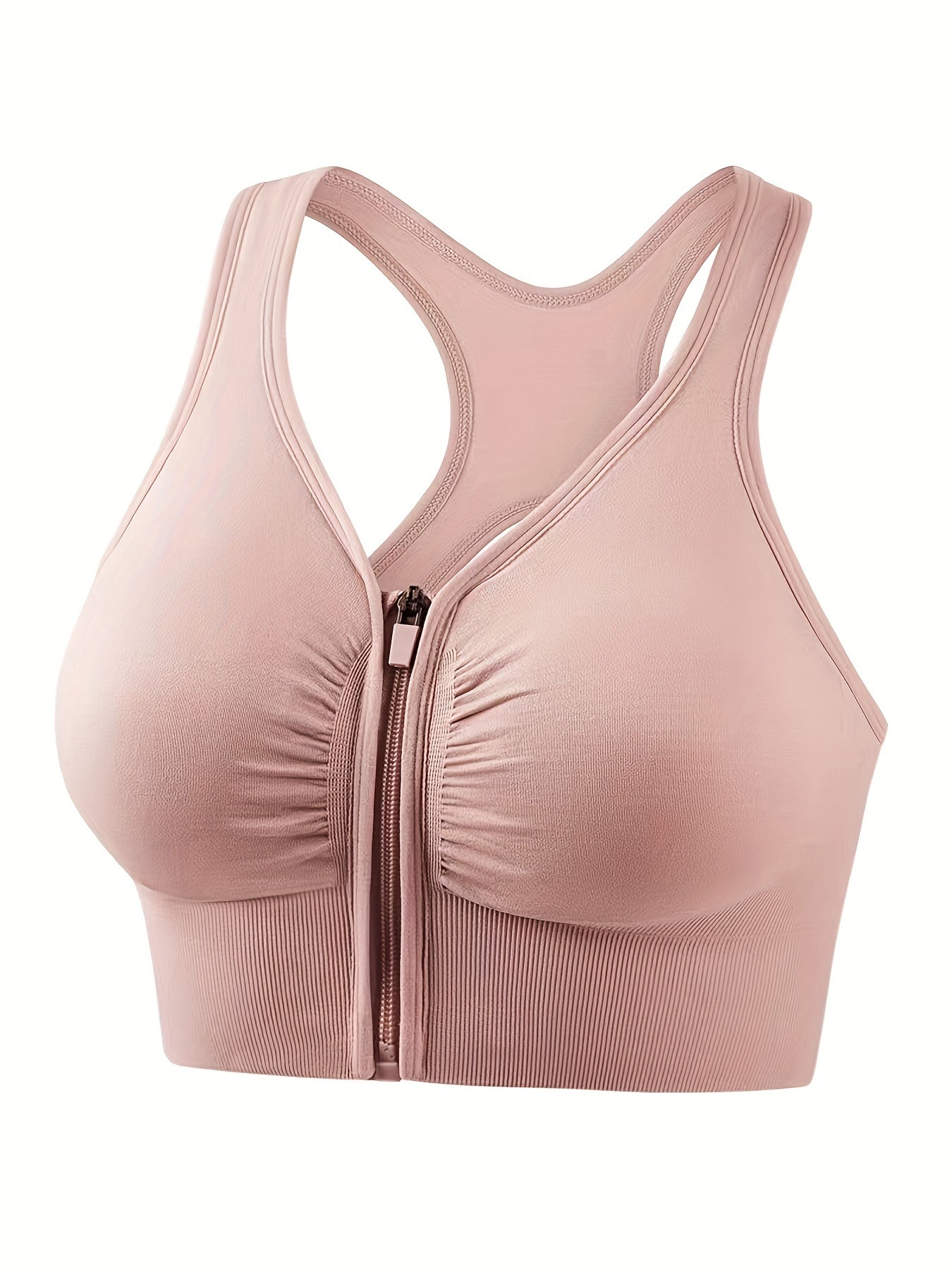 4pcs Front Zipper Sport Tank Bras Racerback Intimates Bras Women's Underwear