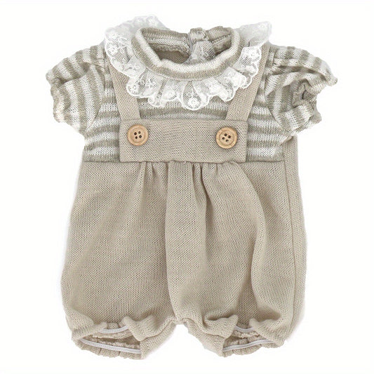 Adorable Gray & Pink Jumpsuit for Reborn Dolls