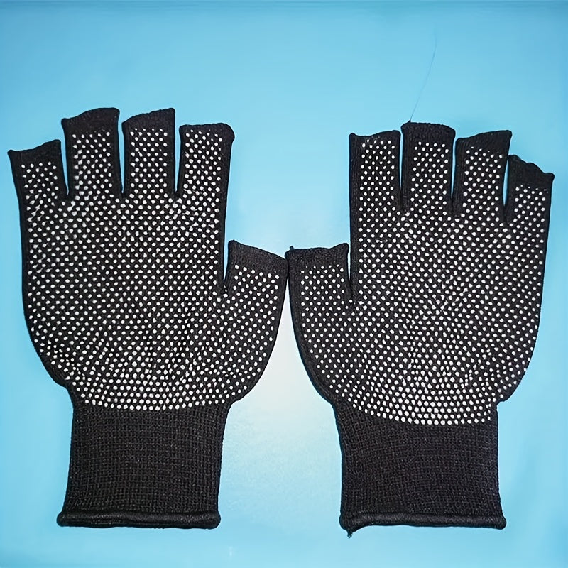 1pair Anti Slip Breathable Fingerless Finger Gloves Outdoor Cycling Driving