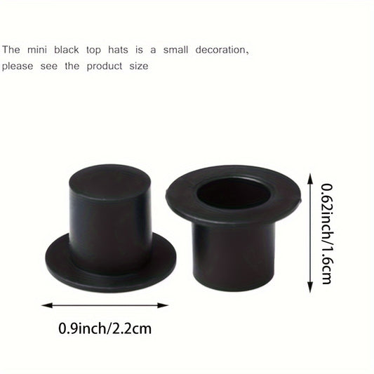 50 Pack Mini Top Hats Plastic for DIY Crafts No Plating or Mosaic Material