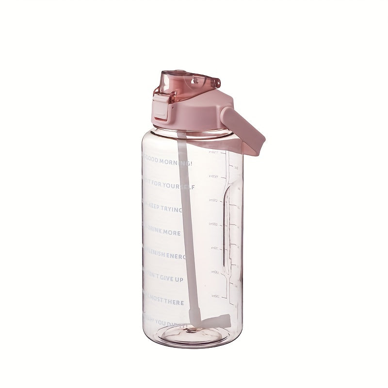 Leakproof BPA Water Bottle with Scale and Straw for Outdoor Activities