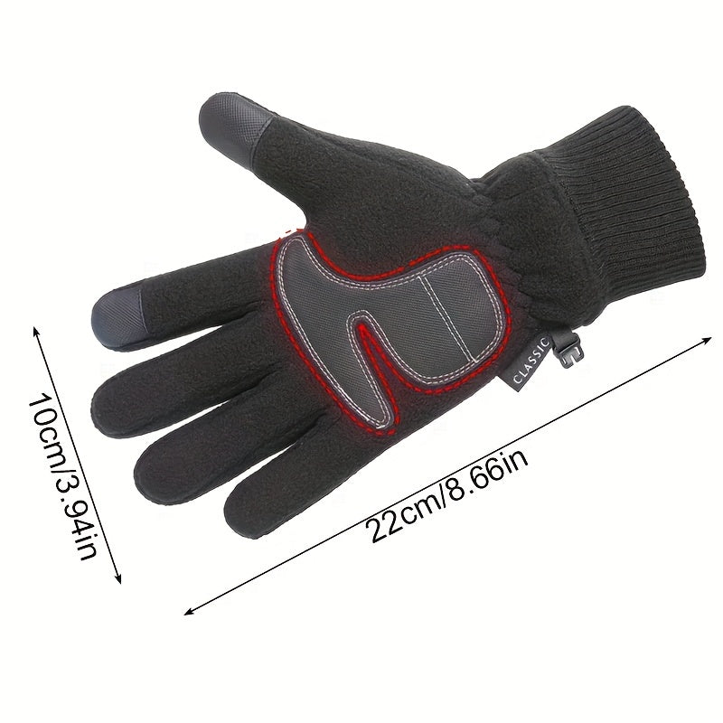 Winter Warm Gloves Polar Fleece Thickened Windproof Anti splashing Fleece Gloves