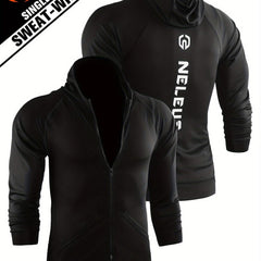 Men's Compression Zip Up Hoodie Sweat Absorbing Long Sleeve Tops