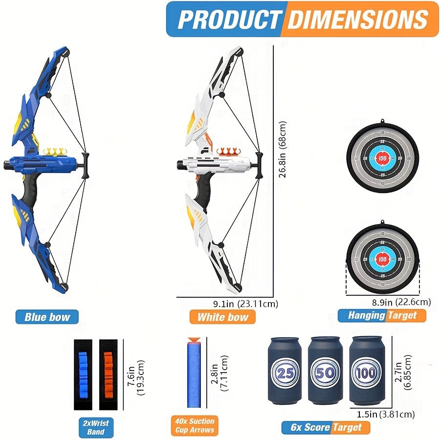 Kids LED Light Up Slingshot Bow And Arrow Toy Set