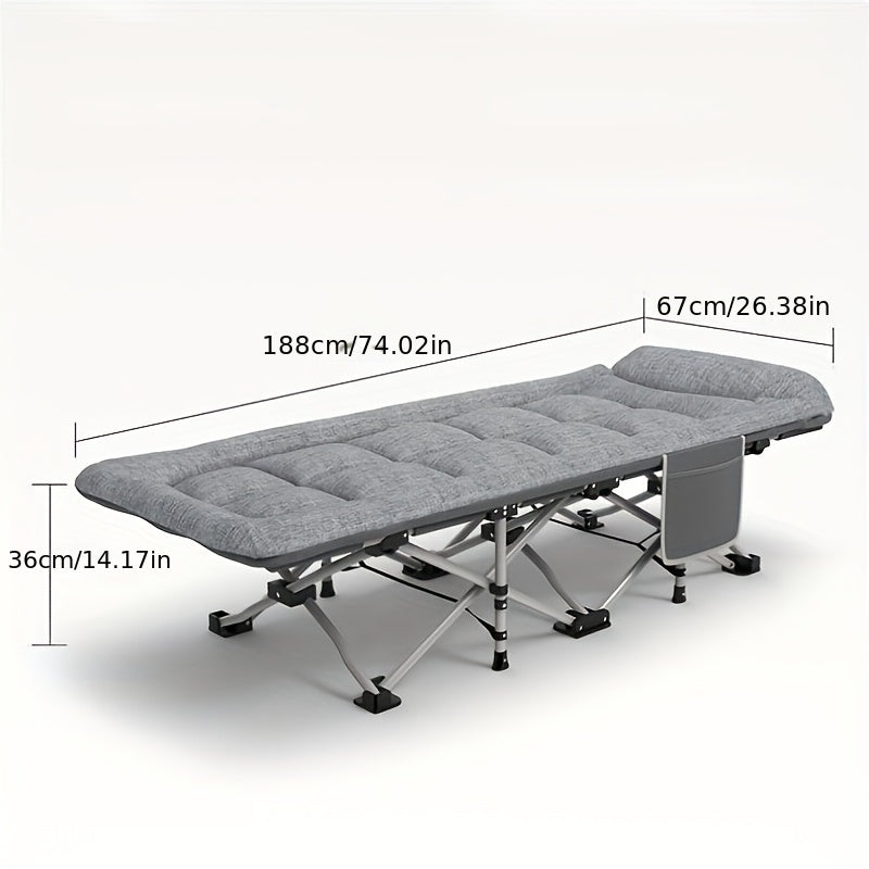 Foldable Bed With Mattress And Headrest Portable Single Bed
