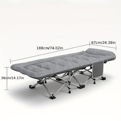 Foldable Bed With Mattress And Headrest Portable Single Bed