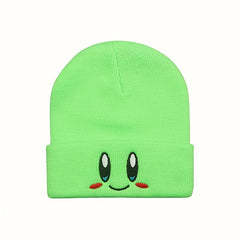 Smiling Face Eyes Embroidery Woolen Hat for Men
