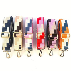 Colorful Geometric Pattern Bag Strap Lightweight Adjustable Travel Accessory