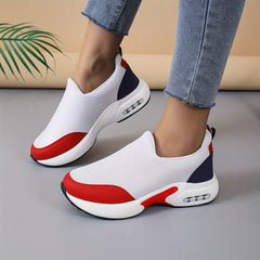 Women's Colorblock Chunky Sneakers Slip On Air Cushion Shoes