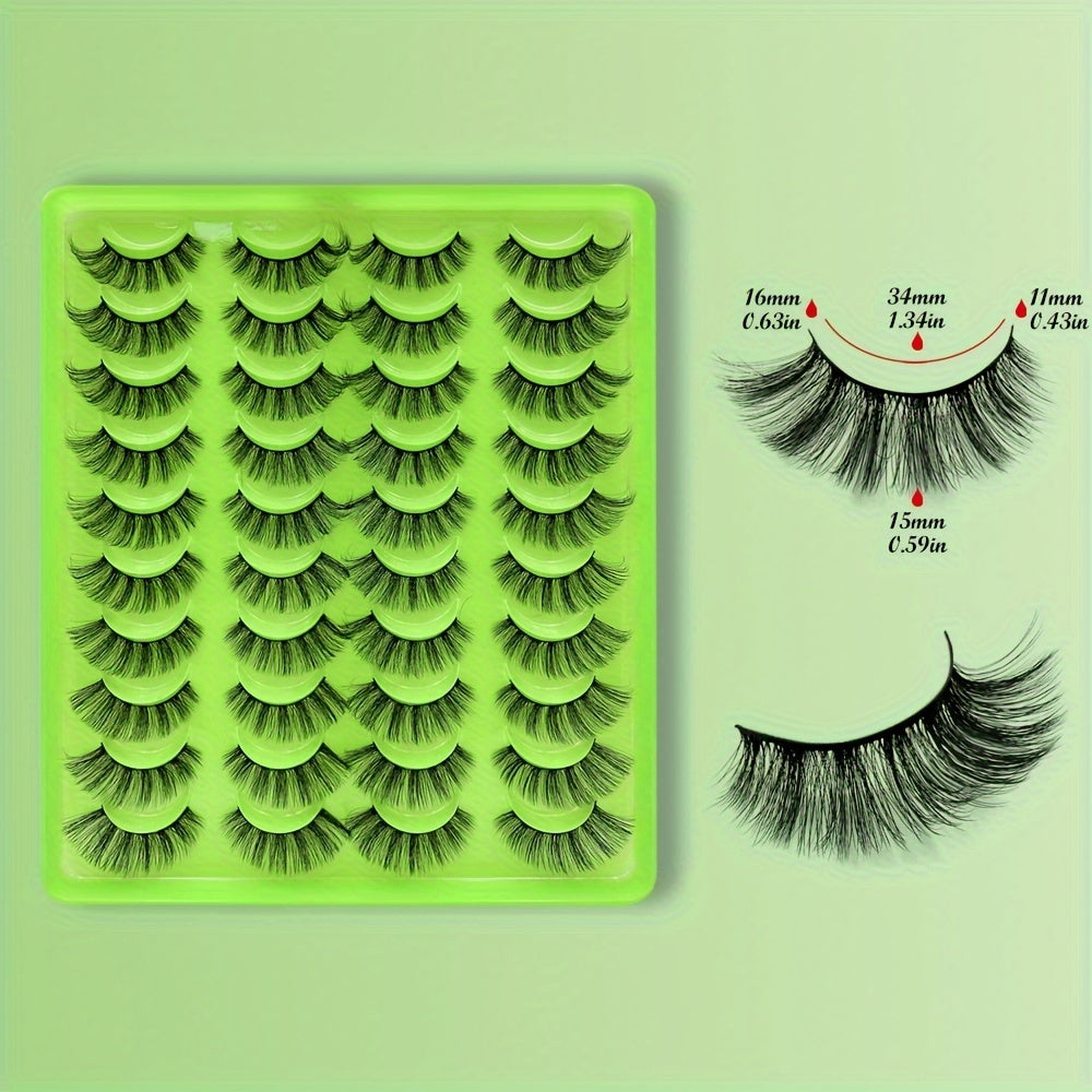 20 Pairs 3D Fiber False Eyelashes Multilayer Bushy Natural Long Lasting
