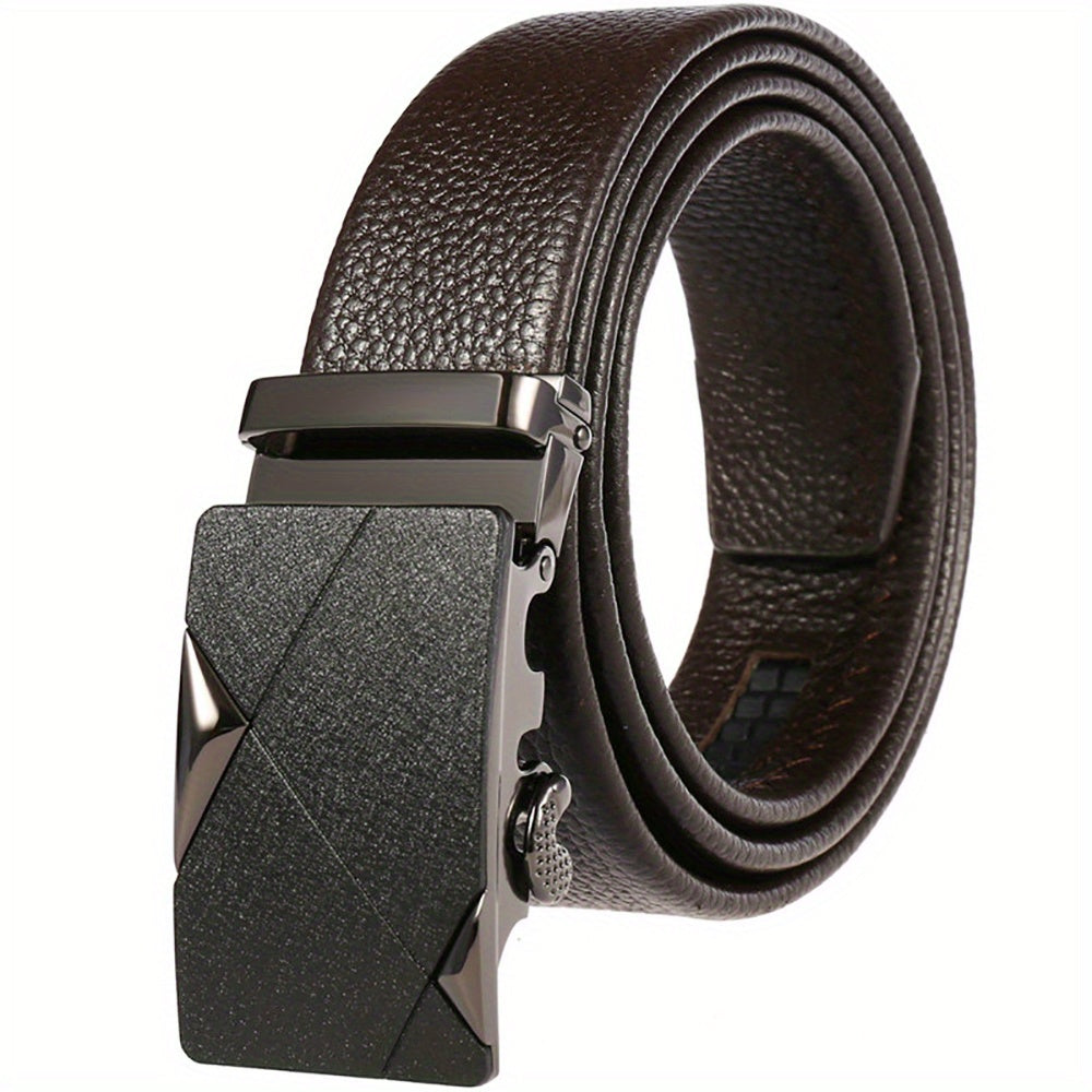 First Layer Cowhide Men's Belts with Automatic Buckle Joker Business Youth Belts