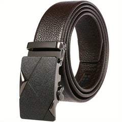 First Layer Cowhide Men's Belts with Automatic Buckle Joker Business Youth Belts
