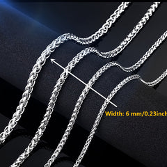 Men's Stainless Steel Cut Rope Chain Necklace Dragon Bone Necklace
