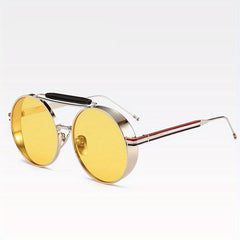 Men's Round Frame UV Protection Sunglasses for Holiday Outdoor Beach Travel