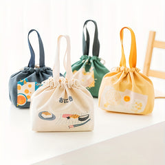 Canvas Insulated Bento Bag for School and Work