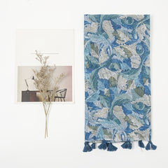 Floral Printed Tassel Scarf Warm Scarves Long Lightweight Scarf