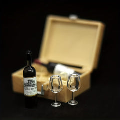 Mini Wine Bottle And Glass Set 1 12 Scale Dollhouse Accessory