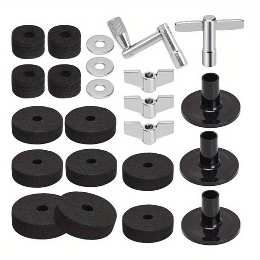 23pcs Cymbal Felts Hi Hat Clutch Felt Cymbal Stand Sleeves Base Wing Nuts Drum