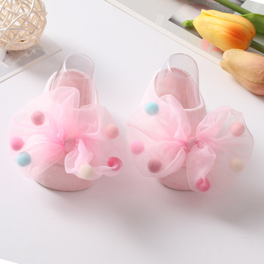 Baby Socks 0-3 Years Cotton Polka Dot Bow Socks