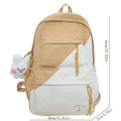 Large Capacity Preppy Backpack Nylon Lightweight School Campus Daypack