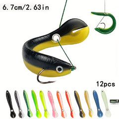 12pcs Soft Bionic Cranky Loach Lure for Fishing