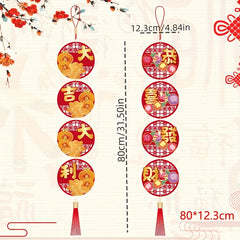 3D God Of Wealth Spring Pendant Decoration for Festive Hollow Out Year's Decor