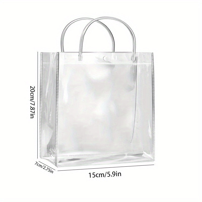 10pcs Transparent PVC Tote Bags - Wedding Christmas Birth Gift Packaging