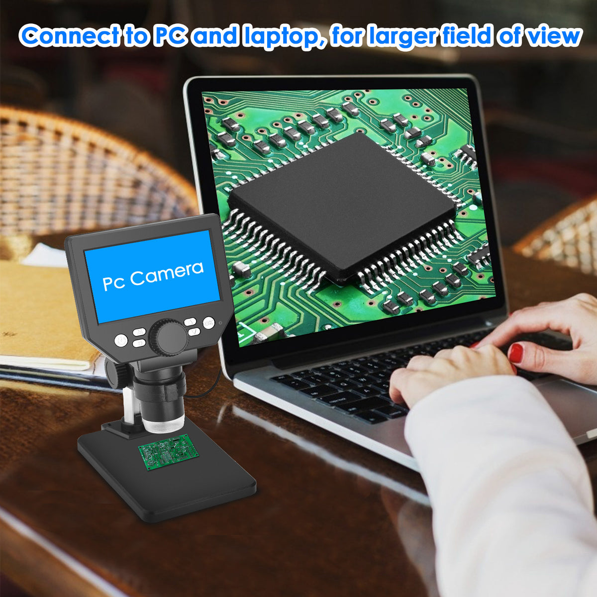 4.3 inch HD LCD 1000X Digital Microscope 10 Megapixels 1080P