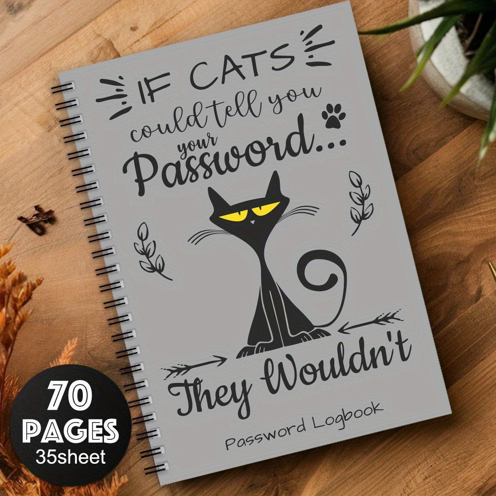 Cat Spiral Password Notebook: Login Recording