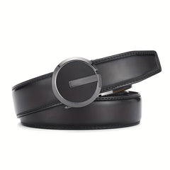 Men's Leather Belt Automatic Buckle 3 Wide Adjustable Length