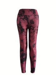 Tie Dye Printed Yoga Leggings Tummy Control Workout Tight Pants