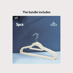 5pcs Translucent Velvet Non-slip Hangers Clothes Storage
