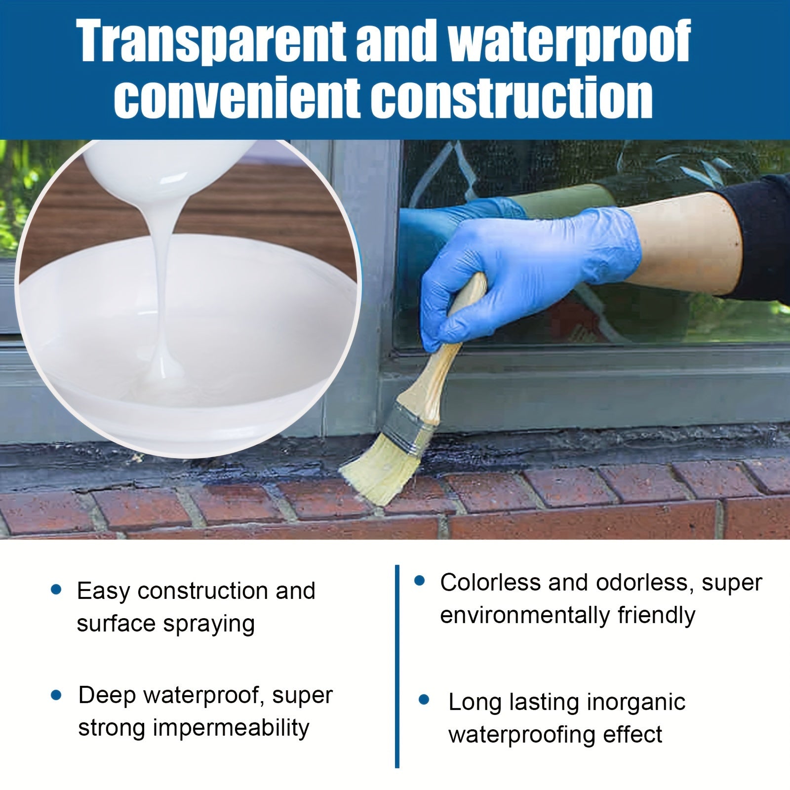 Transparent Waterproof Glue Coating for Bathroom Balcony Roof