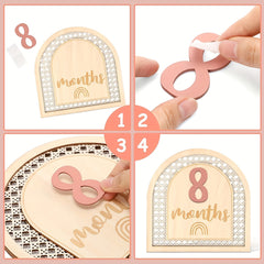 Wooden Milestone Birth Sign Photography Milestone Card