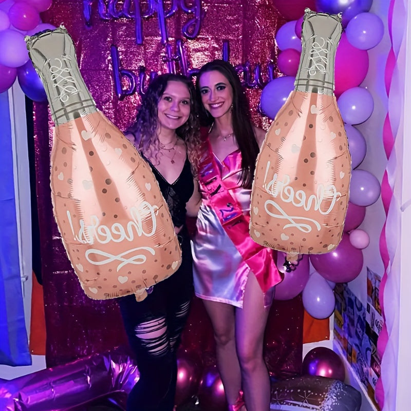 2pcs Rose Golden Wine Bottles Balloons Party Decor