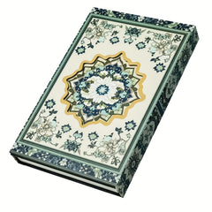 Peacock Green Floral Notebook with Magnetic Closure