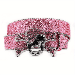 Skull High end Gun Glass Inlaid Diamond Alloy PIN Silver Street Style