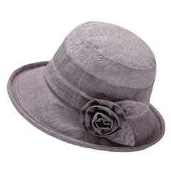Lace Bucket Hat Flower Decor Thin Basin Hat Sun Hats For Women