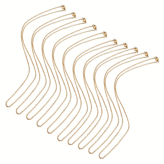 10pcs 304 Stainless Steel Chain Set DIY Necklace Jewelry Findings