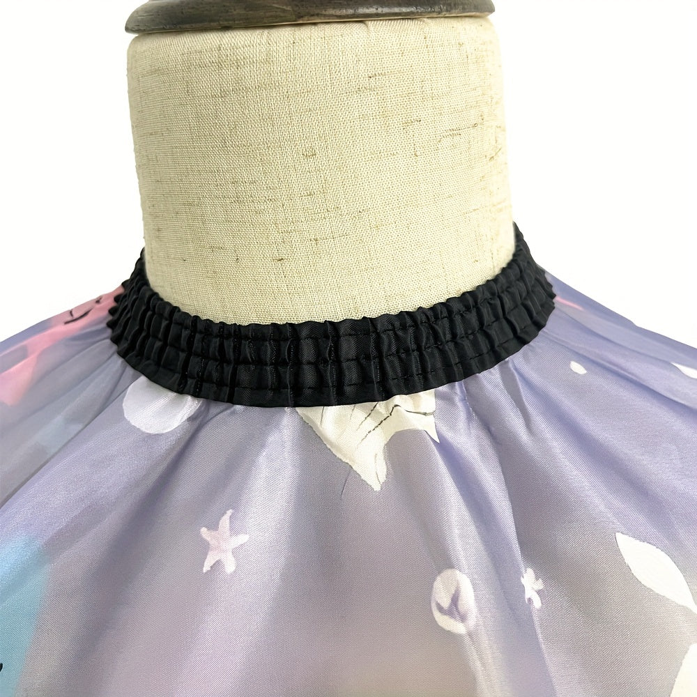 Waterproof Purple Barber Cape with Neck Duster Brush