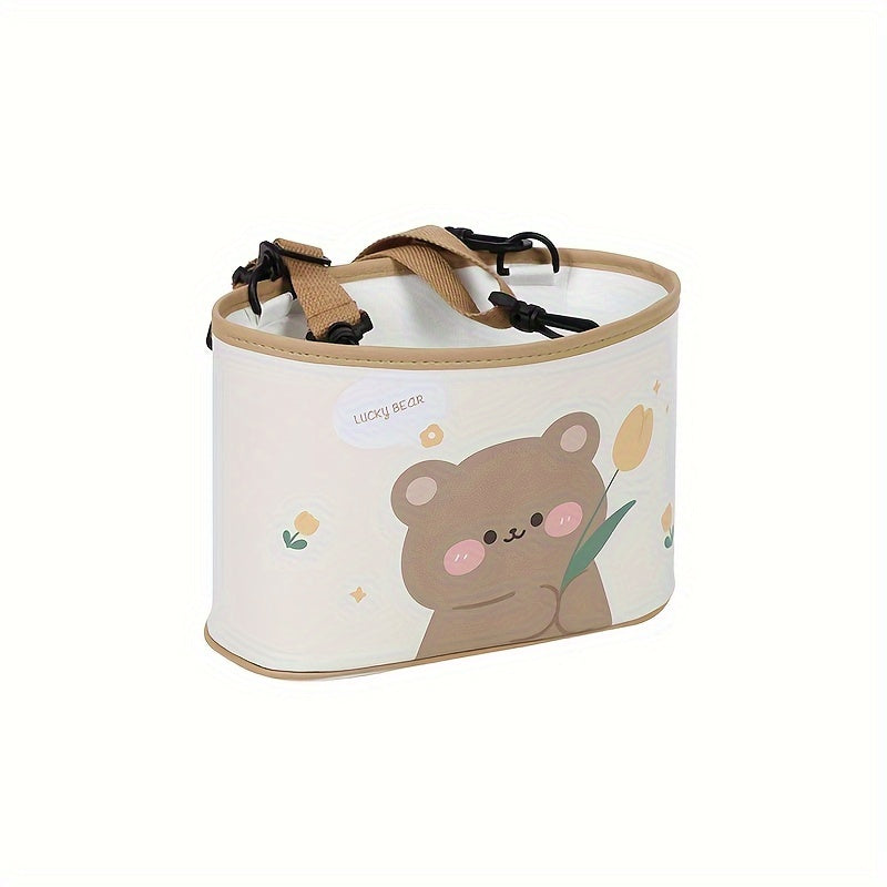 Cartoon Bear Storage Box Car Seat Back Trash Can Car Storage Bag Car Accessories